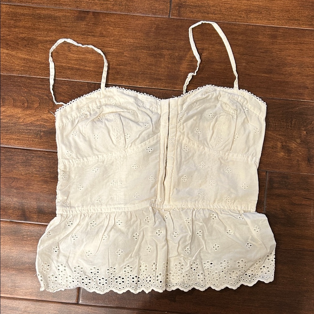 American Eagle Outfitters Cream Eyelet Camisole